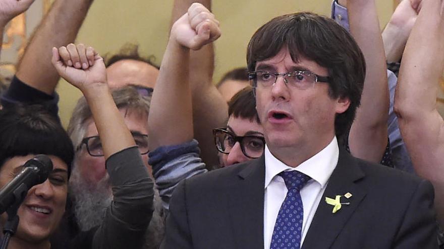 Puigdemont, el pasado 27 de octubre en el Parlament catalán.