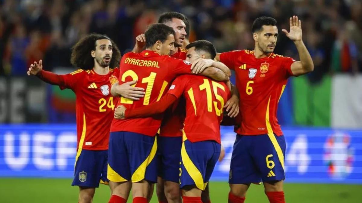 La Roja durante el partido de Italia en una imagen de archivo