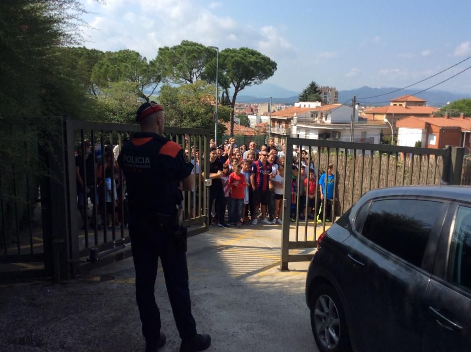 Arribada del Barça a l''hotel de conentració a Girona