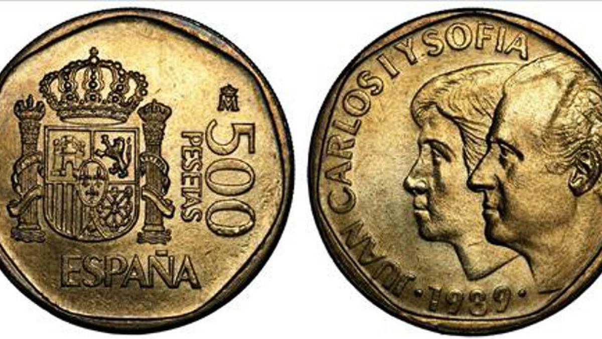 Moneda de 500 pesetas.