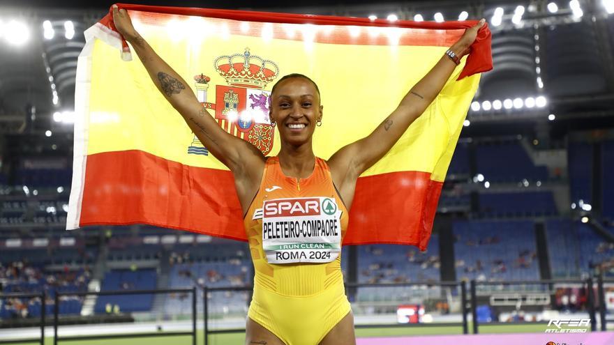 Ana Peleteiro, medalla de oro de triple salto en Roma