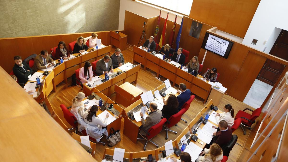 Pleno del Ayuntamiento de Lorca, esta mañana.