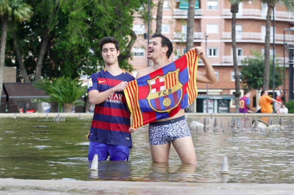 Celebración del título de Liga del Barcelona en Murcia