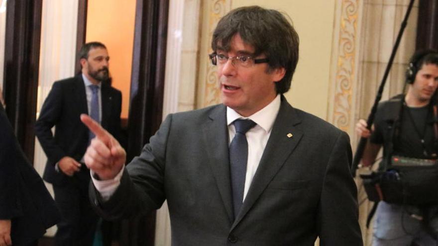 El president de la Generalitat, Carles Puigdemont, al Parlament.