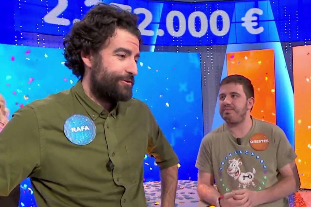 Rafa y Orestes, el día que el primero ganó el bote de Pasapalabra.