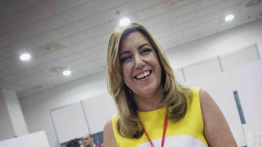 Susana Díaz, en el momento de votar.