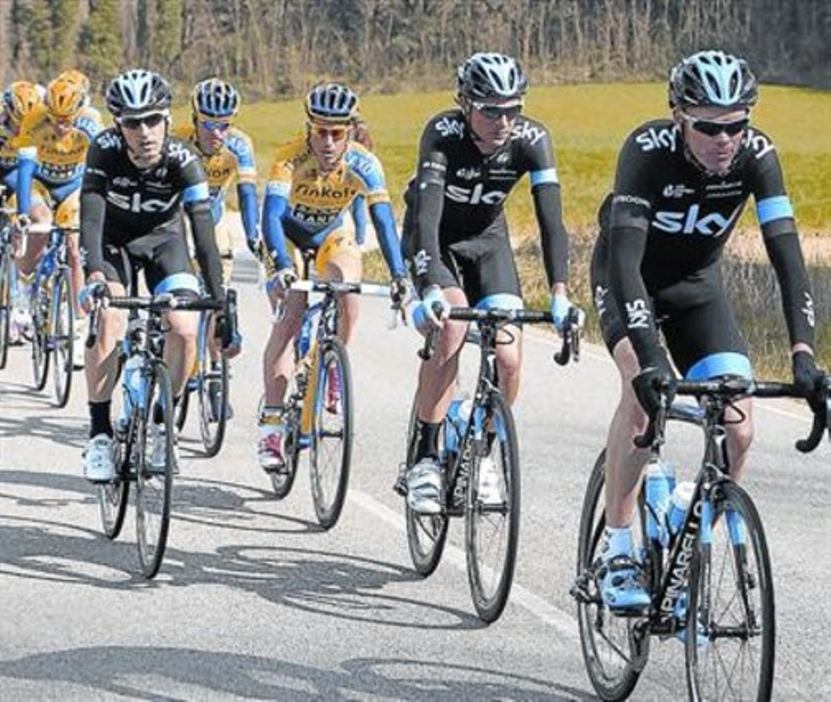 El britànic Christopher Froome, de l’Sky, va tenir un dia tranquil en la primera etapa de la Volta. El britànic Christopher Froome, de l’Sky, va tenir un dia tranquil en la primera etapa de la Volta.