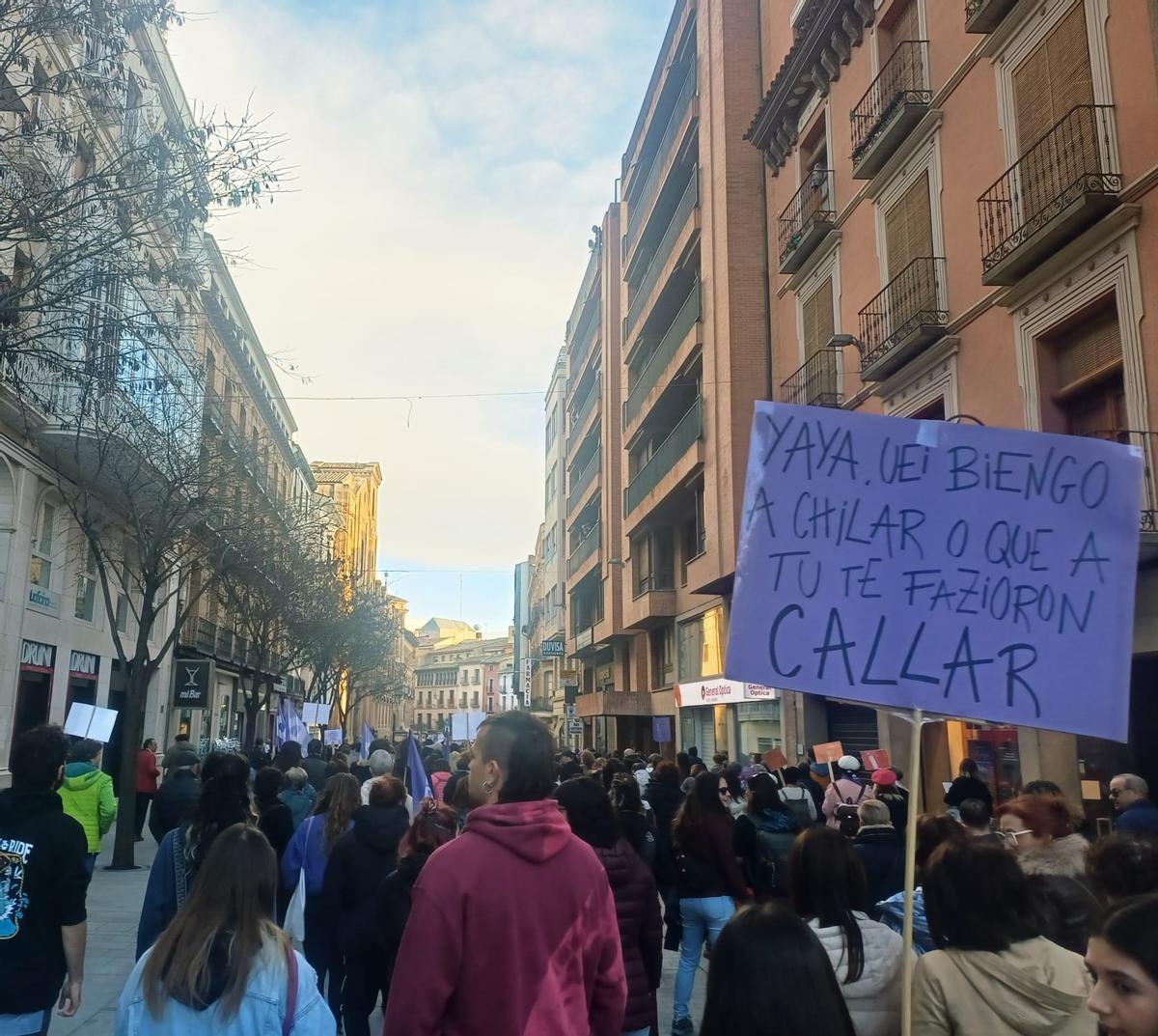 Manifestación feminista este 8M en Huesca.