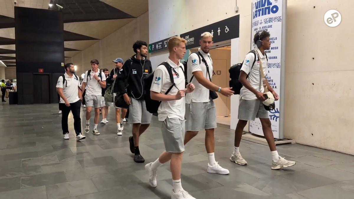 EN VÍDEO | Llegada de la Selección Española de Baloncesto Masculina a Zaragoza