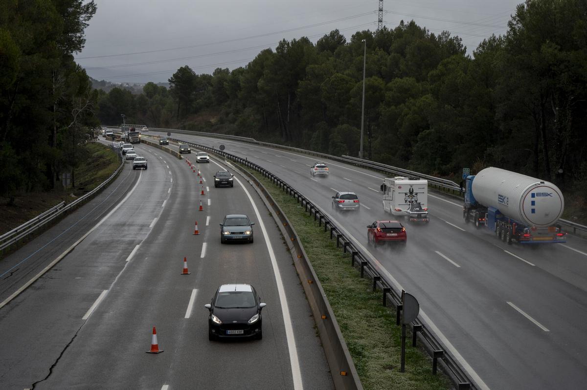 La AP-7 a su paso por Gelida