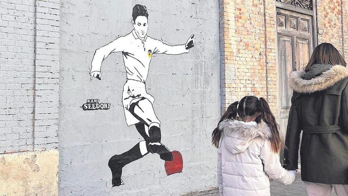 Un mural dedicado al Valencia CF