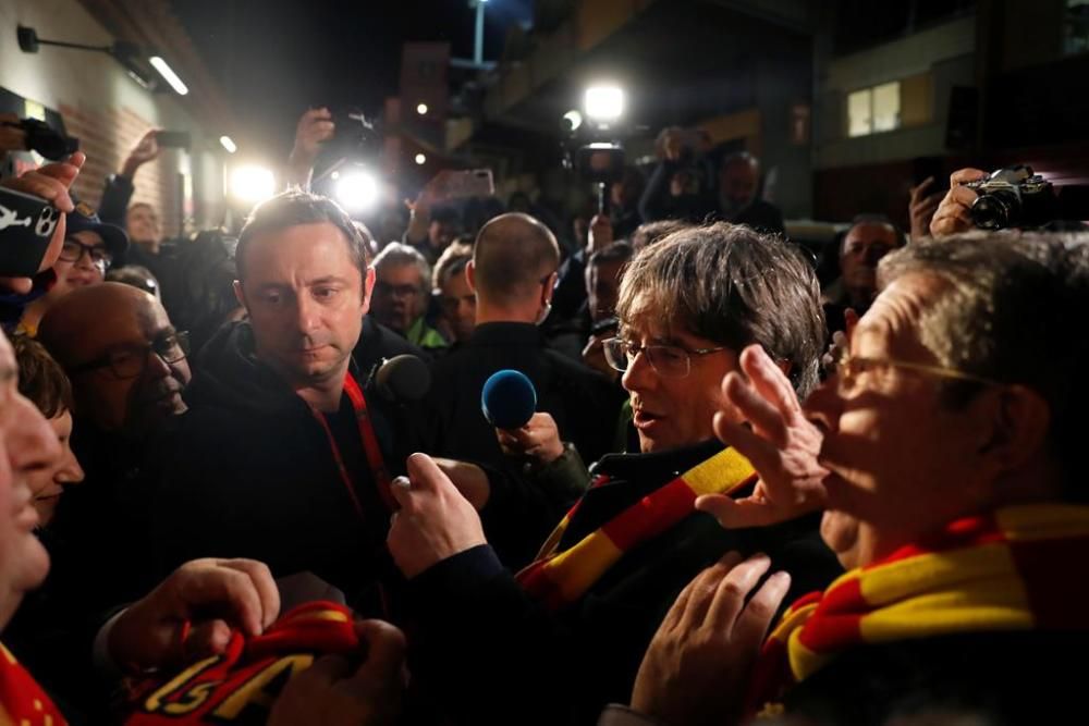 Puigdemont descobreix una placa amb el seu nom a l'estadi de la USAP