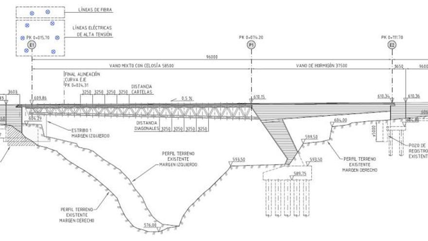 El plano del nuevo puente que conectará la zona de la Salle con la urbanización