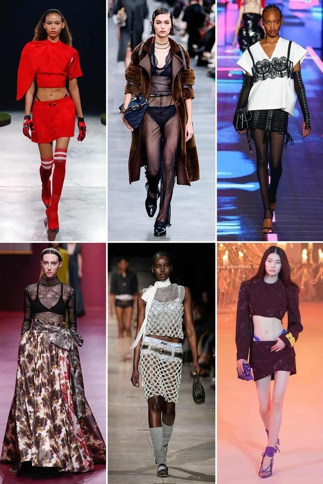 La lencería se lleva a la vista, según las pasarelas de otoño-invierno 2022: los looks de David Koma, Fendi, Dolce &amp; Gabbana, Dior, Miu Miu y Off-White