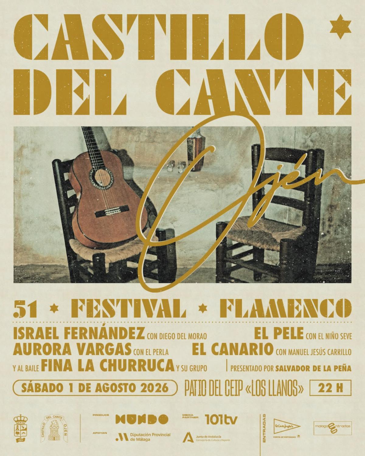 Cartel anunciador de la 51 edición del Festival Flameco Castillo del Cante de Ojén