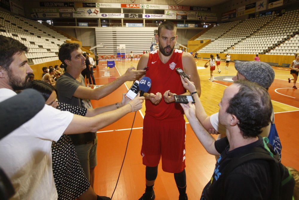 Entrenament del Bàsquet Girona a Fontajau