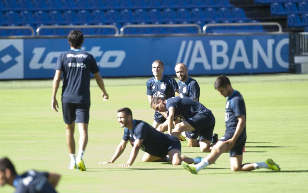 Gaizka Garitano dirige su primera sesión en Riazor