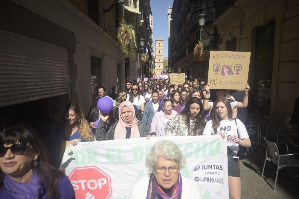 La feministas calientan motores antes de la manifestación del 8-M en Murcia