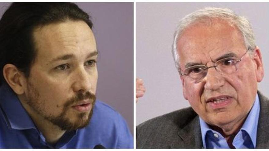 Pablo Iglesias y Alfonso Guerra.