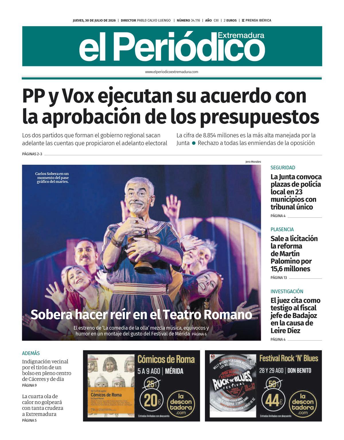 Consulta la portada correspondiente al día 30 de julio de 2026