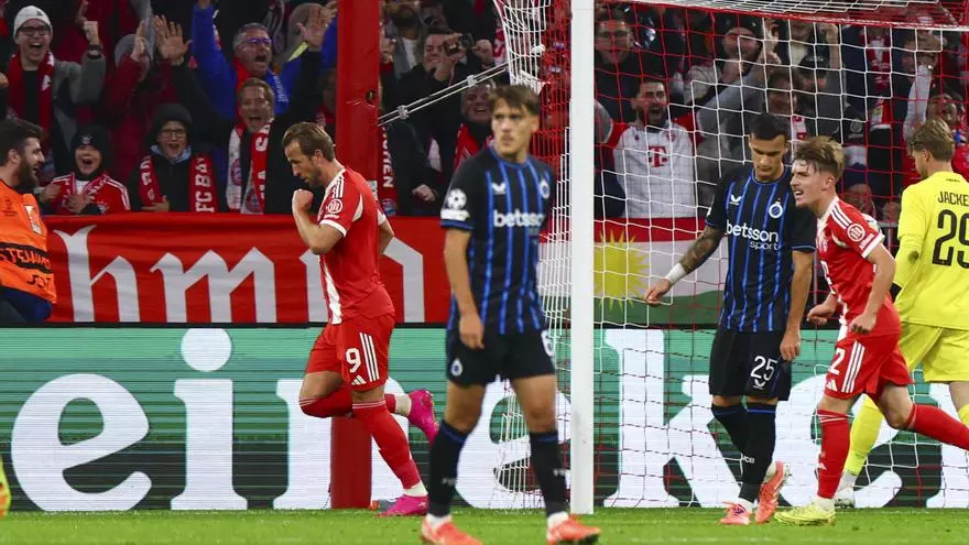 Si el Bayern golea, él no podía faltar: el gol de Harry Kane frente al Brujas