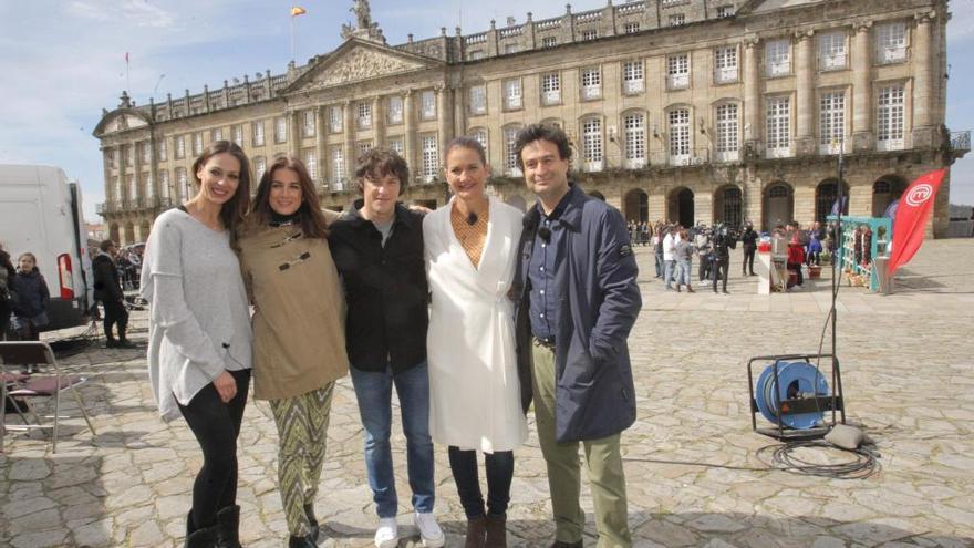 Eva González y el jurado de MasterChef en Santiago // Xoan Alvarez