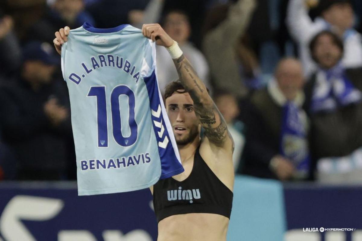 Larrubia celebra el gol de la victoria