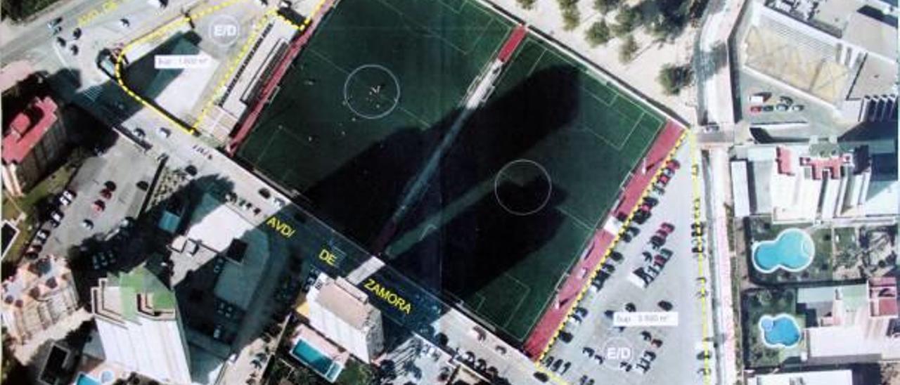 La parcela cedida por el Consistorio, de 3.500 m2, se ubica junto a los campos de fútbol del Rincón.