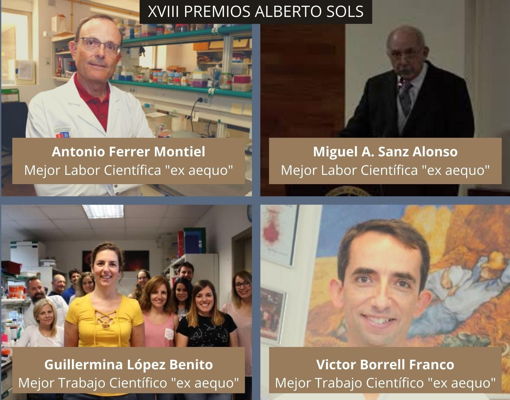 Los premiados en la XVIII edición de los Alberto Sols de Sax.