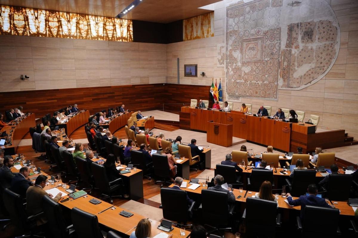 Un pleno de la Asamblea de Extremadura.
