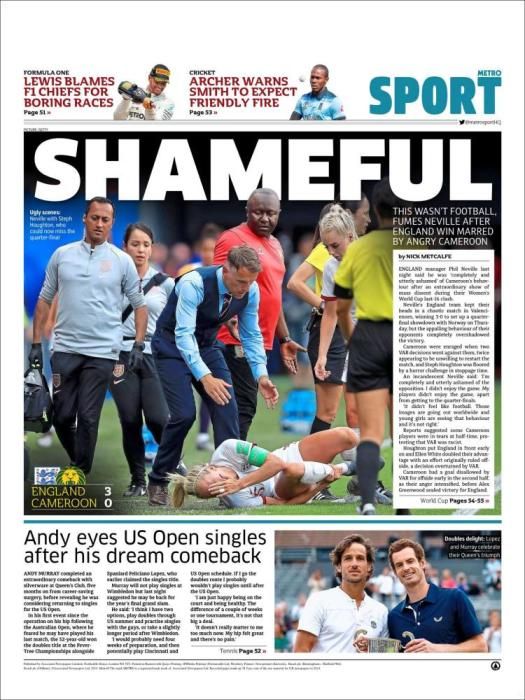 Portada METRO SPORT lunes 24 de junio de 2019.