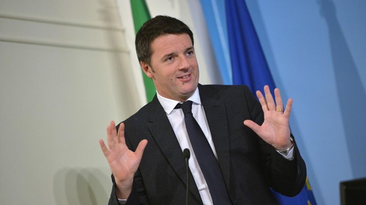 El primer ministro de Italia, Matteo Renzi, durante la conferencia de prensa en la que ha explicado su programa de reformas, este miércoles en Roma.