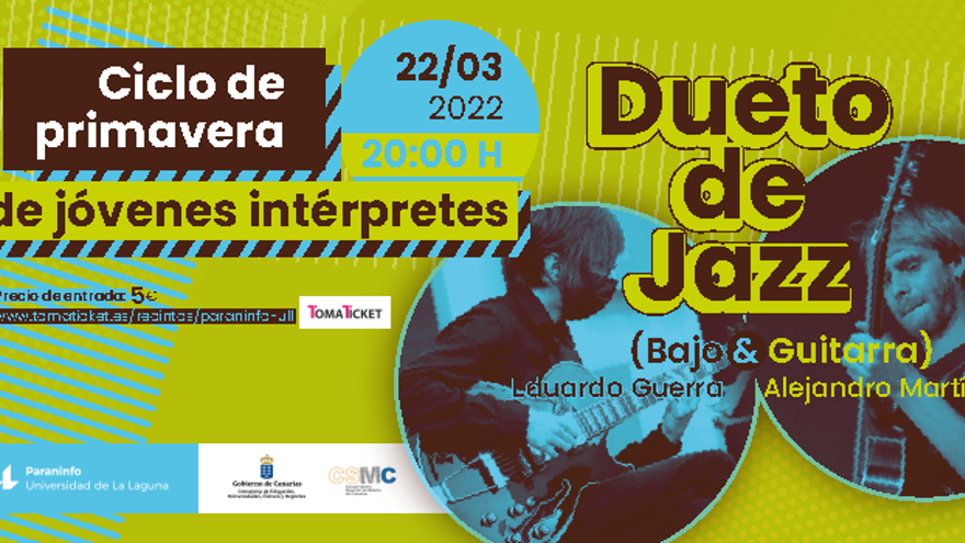 Dueto de Jazz. Eduardo Guerra y Alejandro Martín. Ciclo de Jóvenes Intérpretes