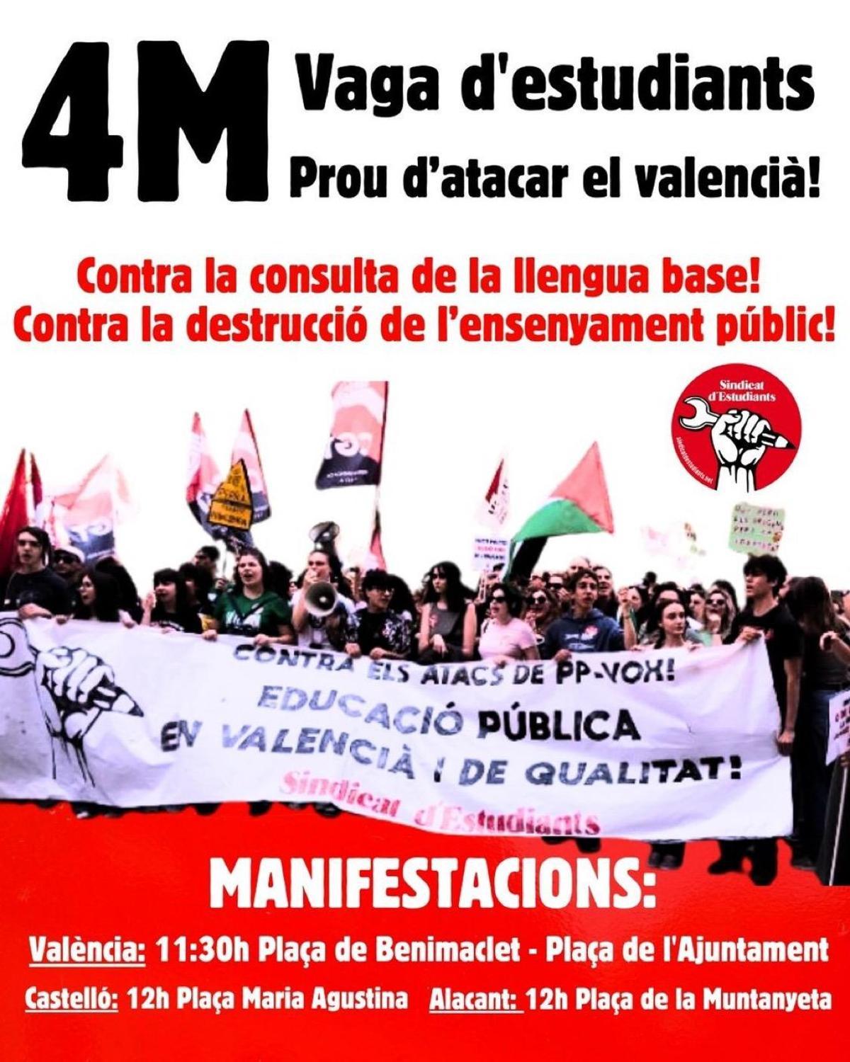 Convocatoria de la huelga estudiantil.