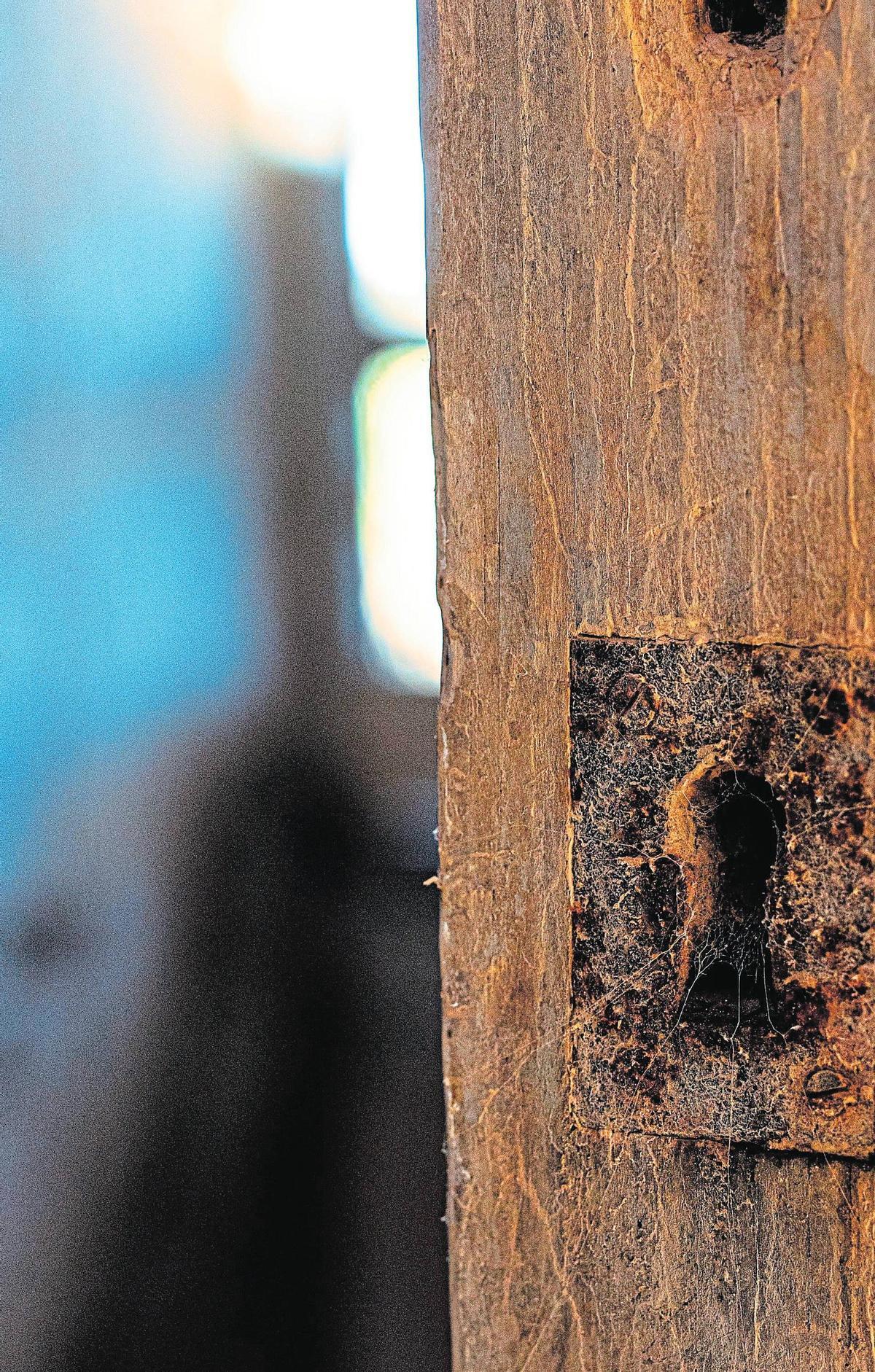 Vieja cerradura de la casa donde sucedió el crimen de María Cruz en Teseguite.