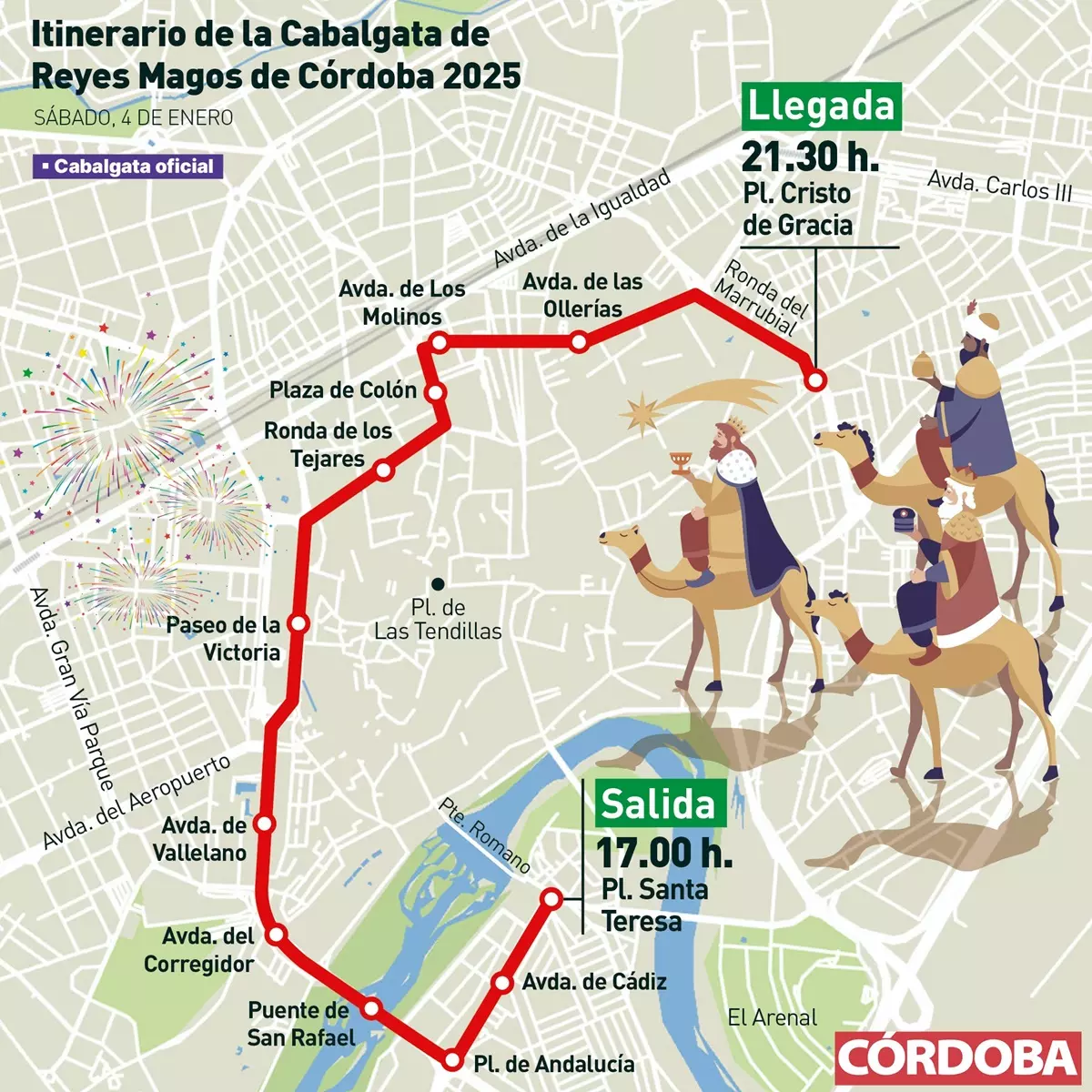 Cabalgata de los Reyes Magos en Córdoba 2025: Recorrido, Horarios y Detalles
