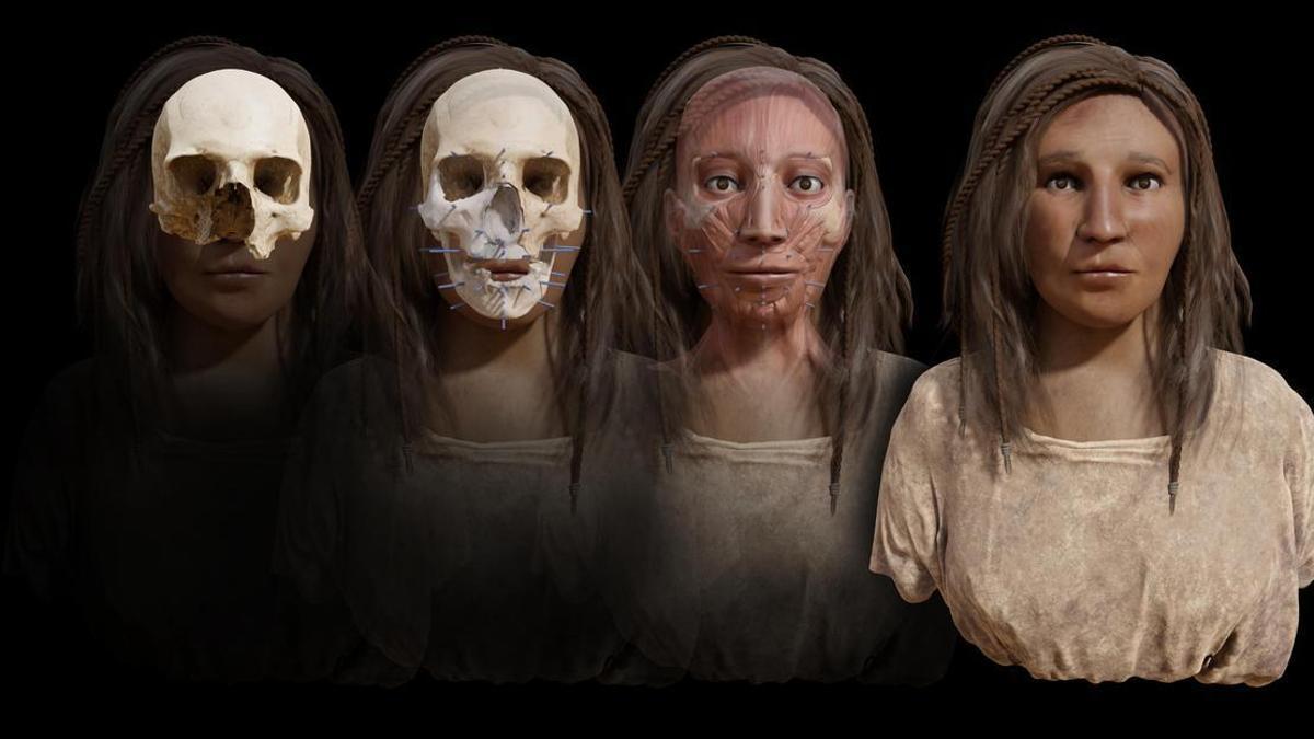 Reconstrucción facial de una aborigen canaria dentro del proyecto Humiaga 977, liderado por la empresa Tibicena Arqueología y Patrimonio SL y por El Museo Canario.