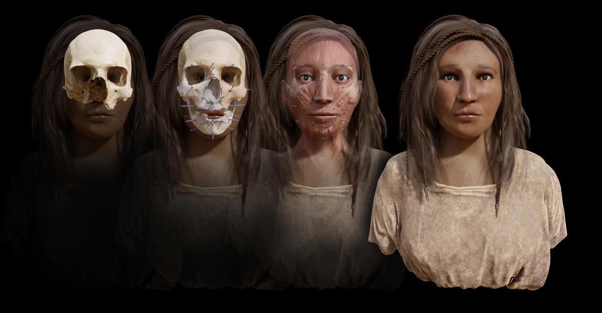 Reconstrucción facial de una aborigen canaria dentro del proyecto Humiaga 977, liderado por la empresa Tibicena Arqueología y Patrimonio SL y por El Museo Canario.