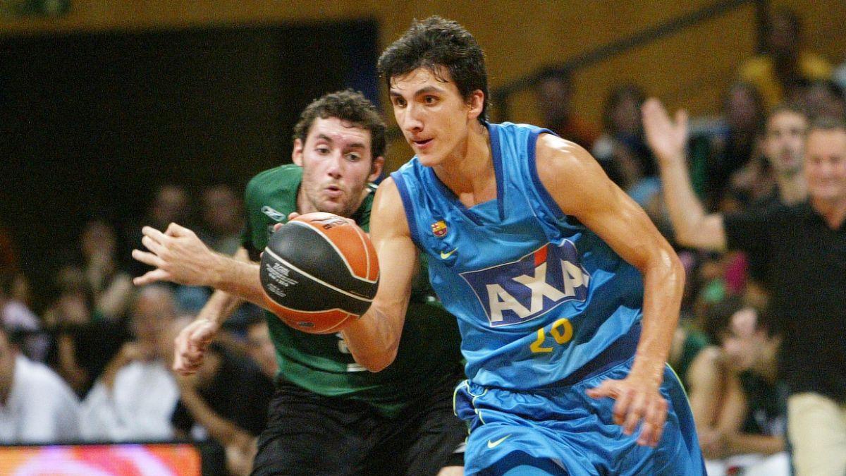 Nihad Djedovic, en su etapa en el Barça, en un partido ante el Joventut de Rudy Fernández