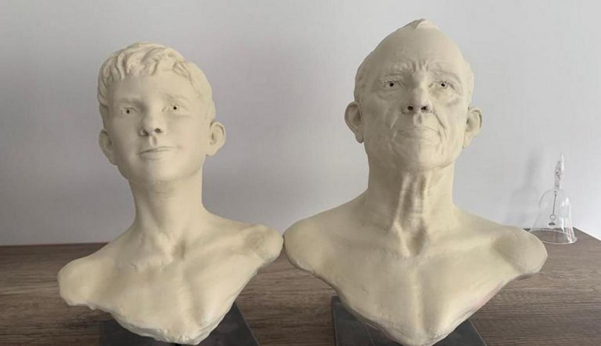 Retrato fisiológico en 3D de cómo se vería Albertito a sus 63 años.