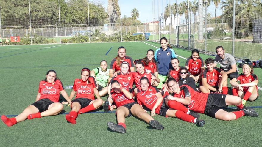Las jugadoras del CF Miramar, al término del encuentro