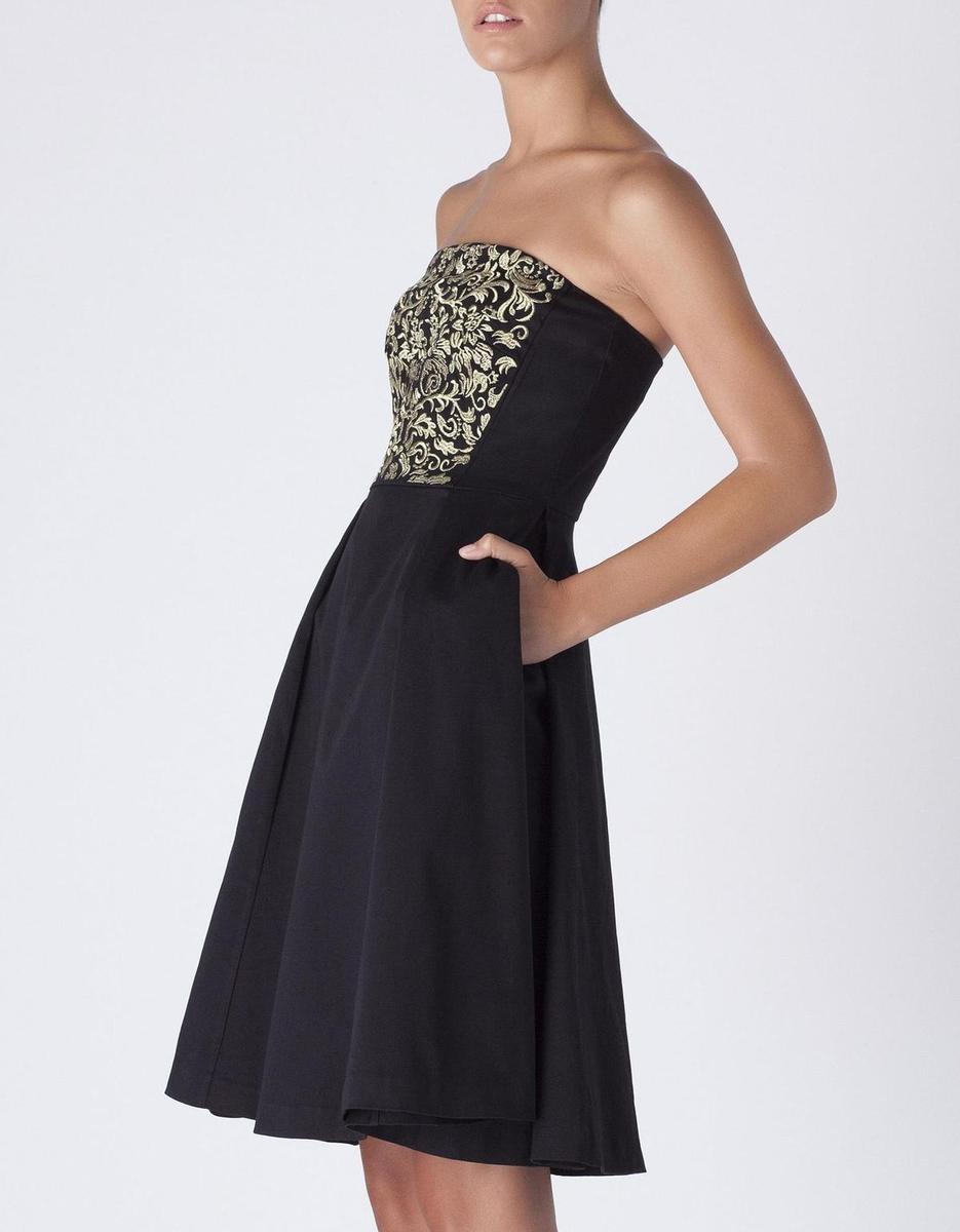 Vestido palabra de honor bordado, Blanco