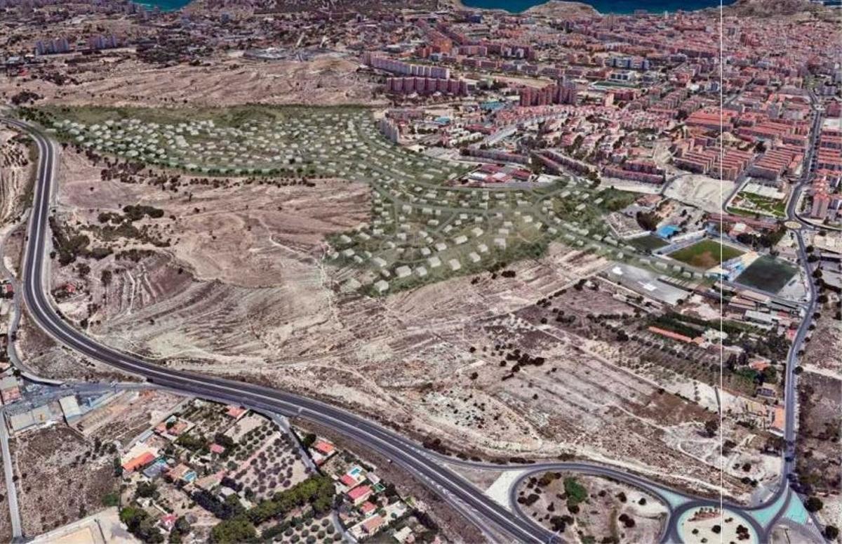 Diseño originario, con las viviendas dispersas en la zona