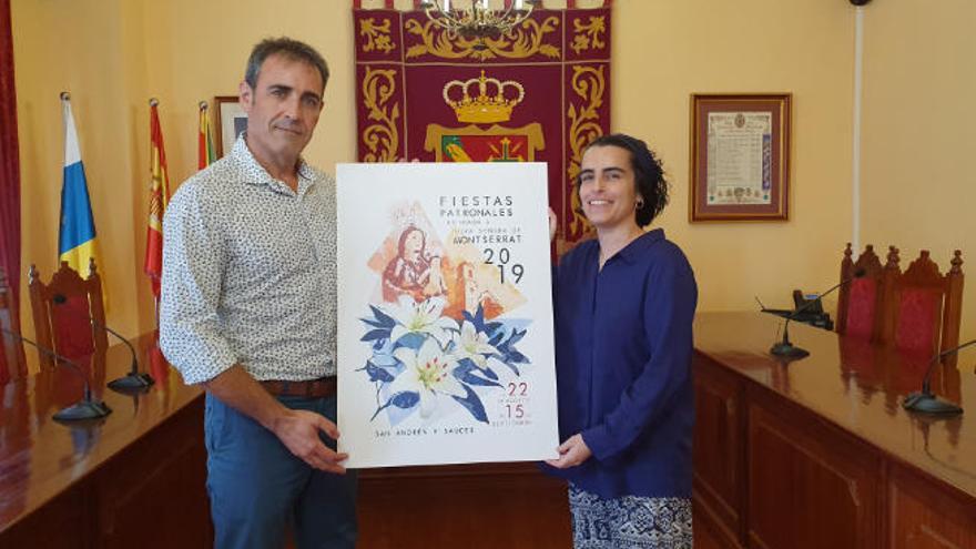 El cartel de las fiestas en honor a la Virgen de Montserrat es obra de la diseñadora Miriam Fernández Martín.