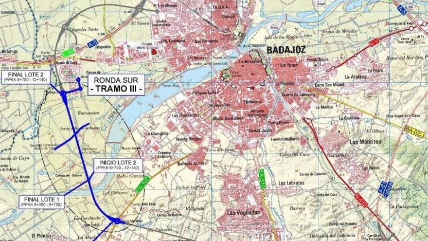 La Junta firma el contrato de las obras de un tramo de la ronda sur de Badajoz