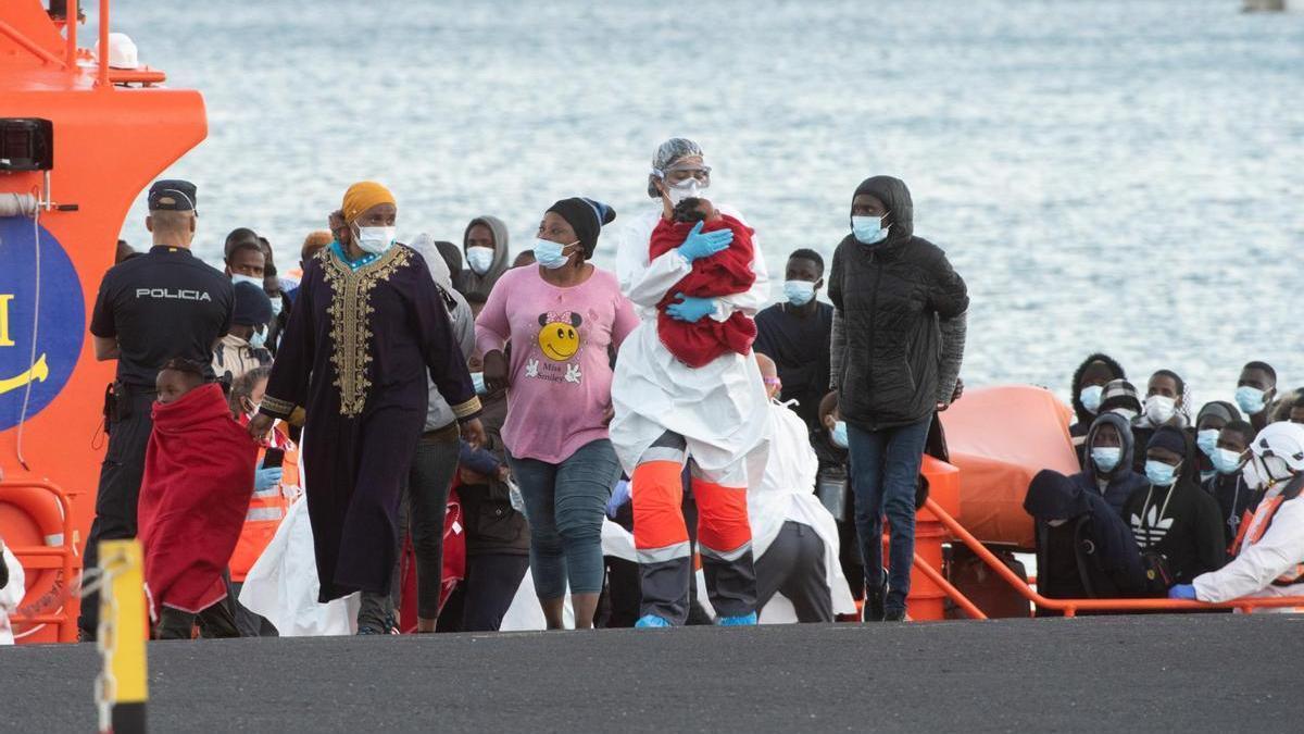 Llegada de migrantes a las costas de Canarias.