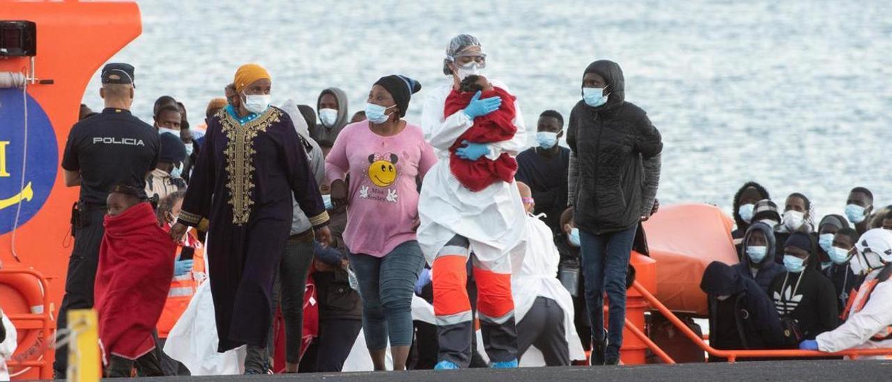 Llegada de migrantes a las costas de Canarias.