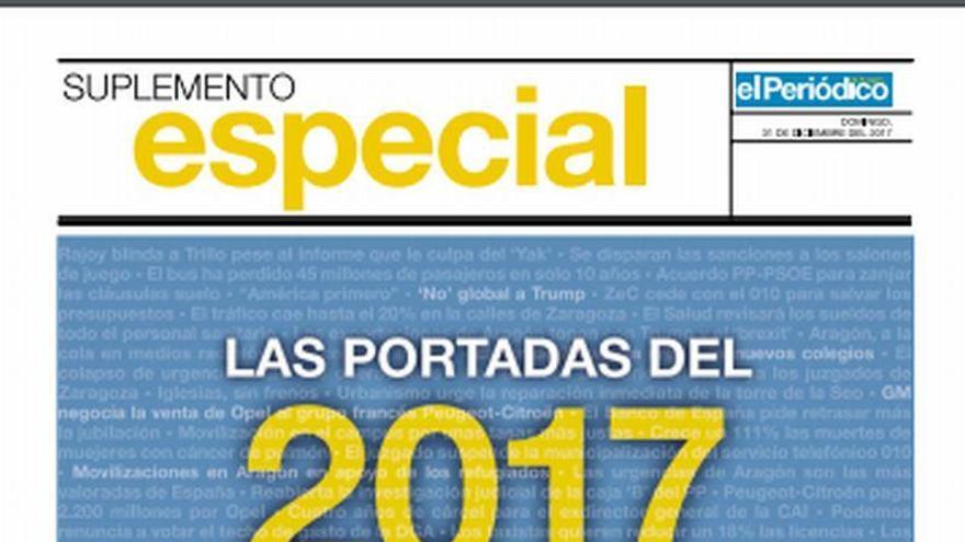 Todas las portadas de EL PERIÓDICO DE ARAGÓN en este 2017