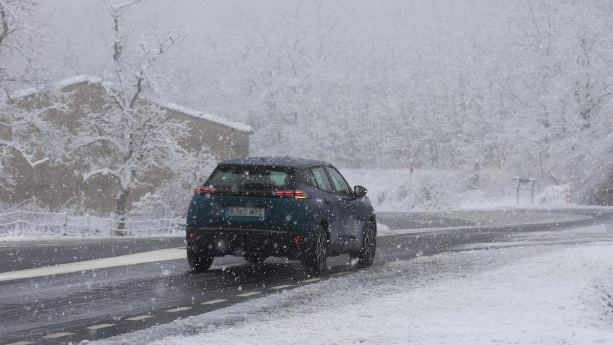 Nieve entre Guijuelo y Bejar (Salamanca)