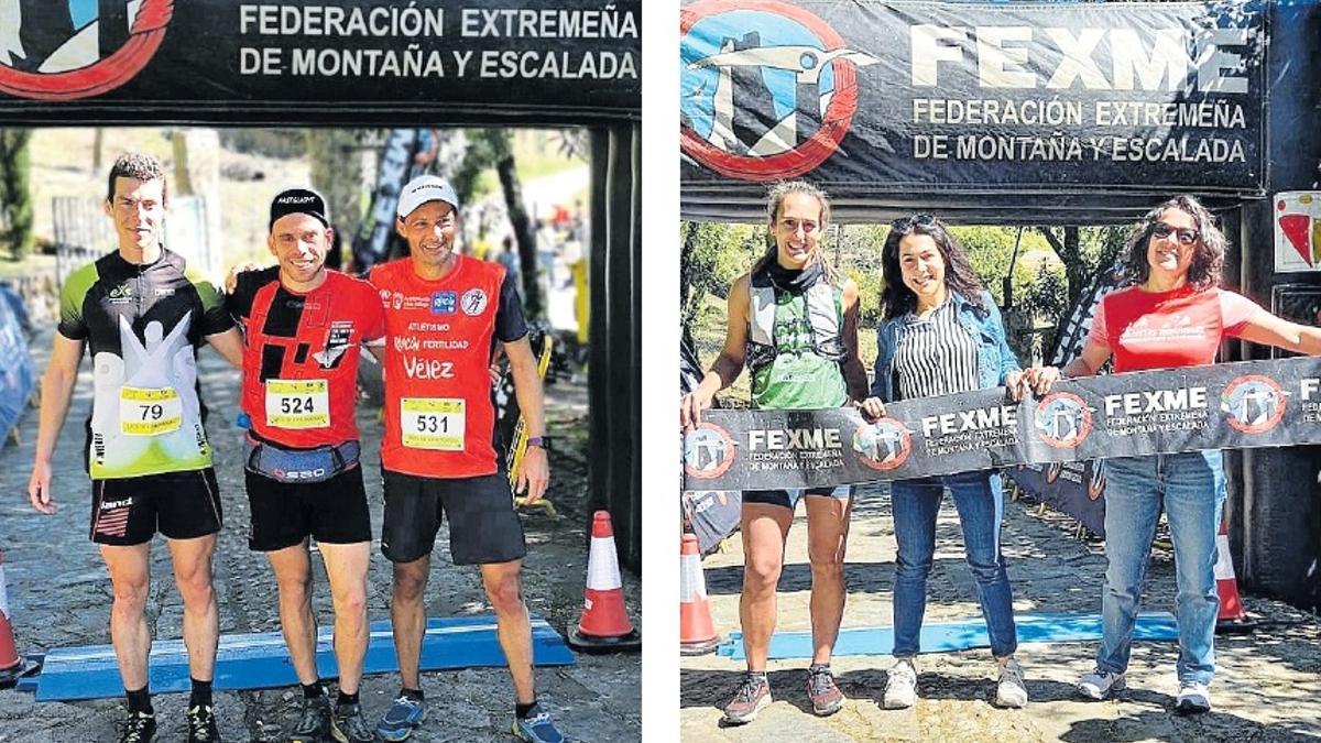 Podios de las dos categorías.